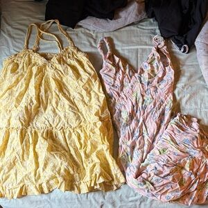 Yellow and Pink Floral Women's Sleepwear Set